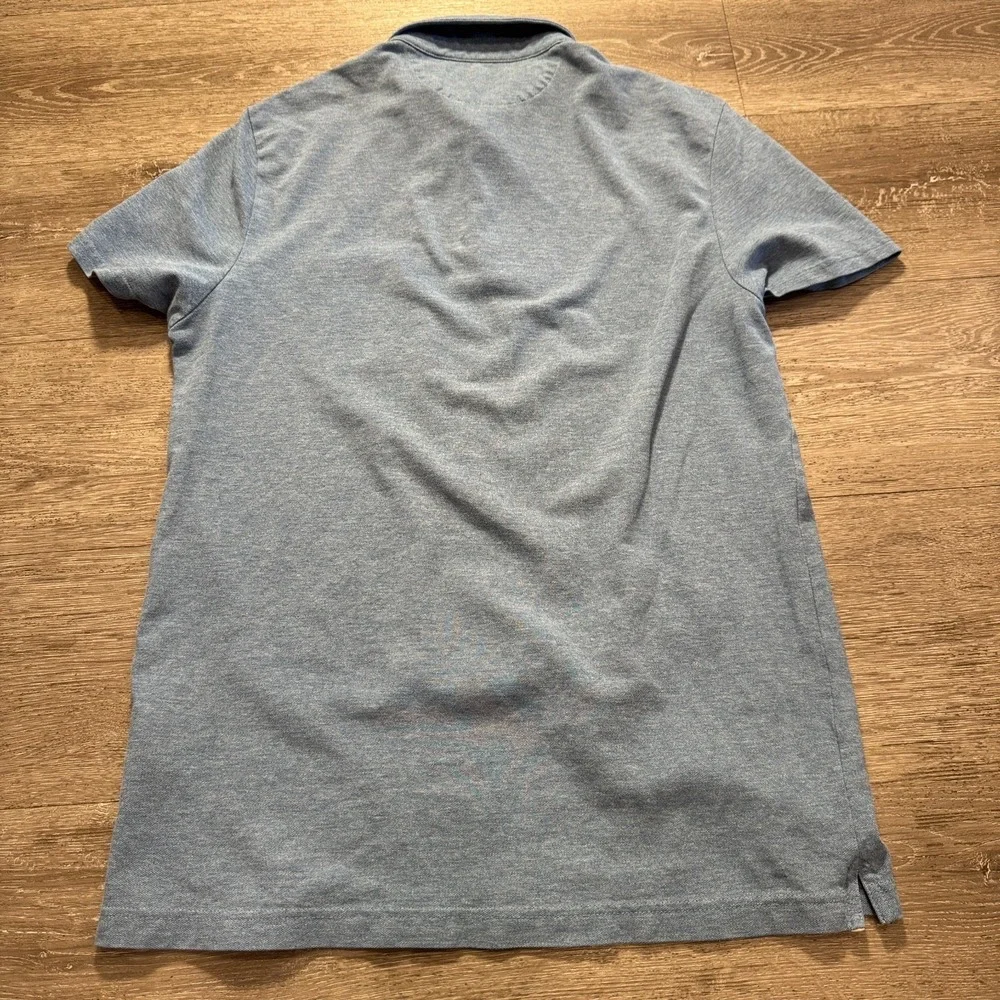 Banana Republic Polo Shirt Men M Blue Cotton Performance Pique Summer Preppy